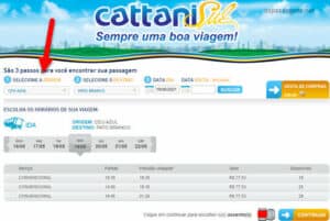 Como comprar passagem da Cattani Sul pela internet?