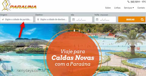 Como comprar passagens da viação Paraúna online?