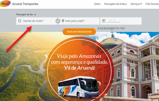 Passagens da Aruanã Transportes pela internet